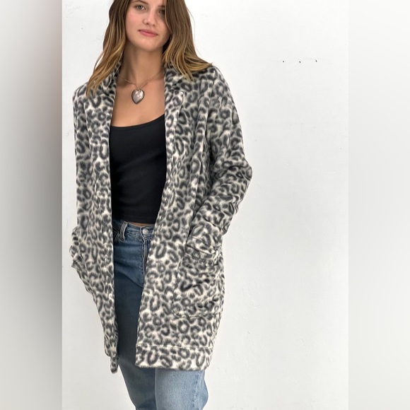 a new day Jackets & Blazers - A New Day Grey Leopard Print Open Front jacket